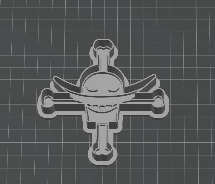 One Piece Barbablanca Pirate Cookie Cutter Flag