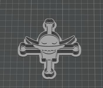One Piece Barbablanca Pirate Cookie Cutter Flag