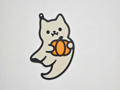 Ghost Kitty with Pumpkin