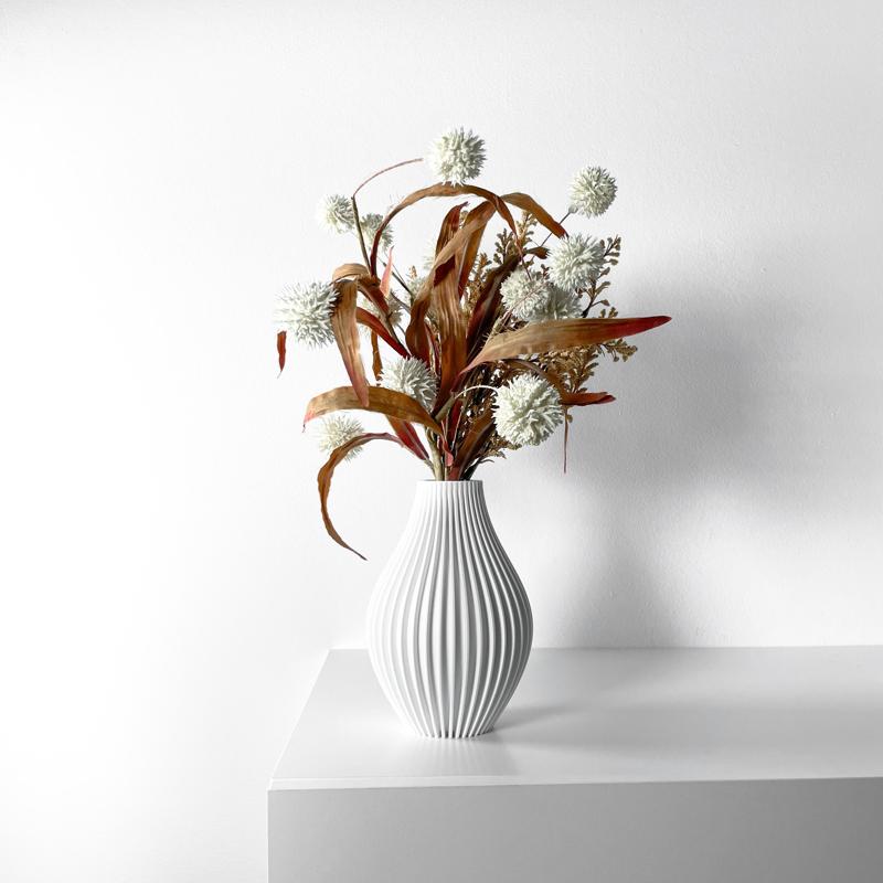 The Eres Vase, Modern and Unique Home Decor for Dried and Preserved Flower Arrangement  | STL File
