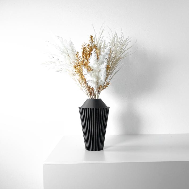 The Riveno Vase, Modern and Unique Home Decor for Dried and Preserved Flower Arrangement  | STL File