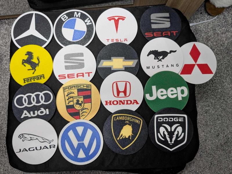 car logo coasters