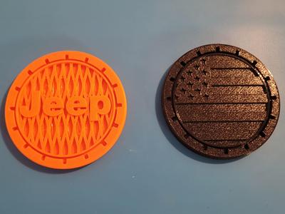 Jeep/ Flag/ Make your own car cupholder coaster