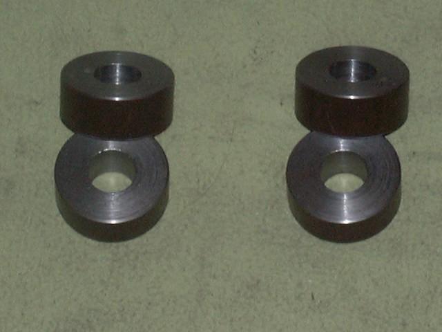 Mazda B2200 pickup shackle spacers for lowered springs