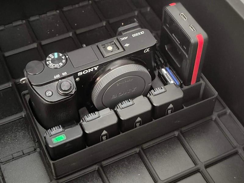 Sony A6300 Gridfinity - NP-FW50 battery, SD Card