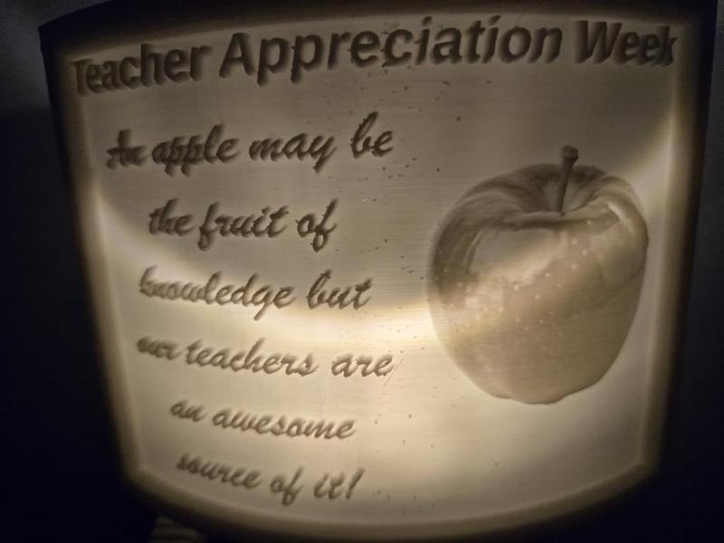 Teacher Appreciation Week - Teachers are the Source of Knoweldge Nightlight Lithophane