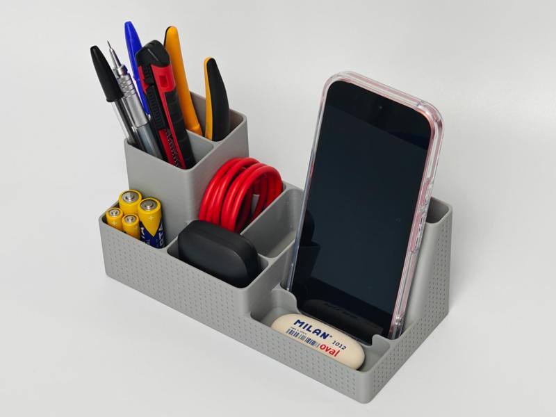 Vertex Organizer, a desk organizer + phone holder