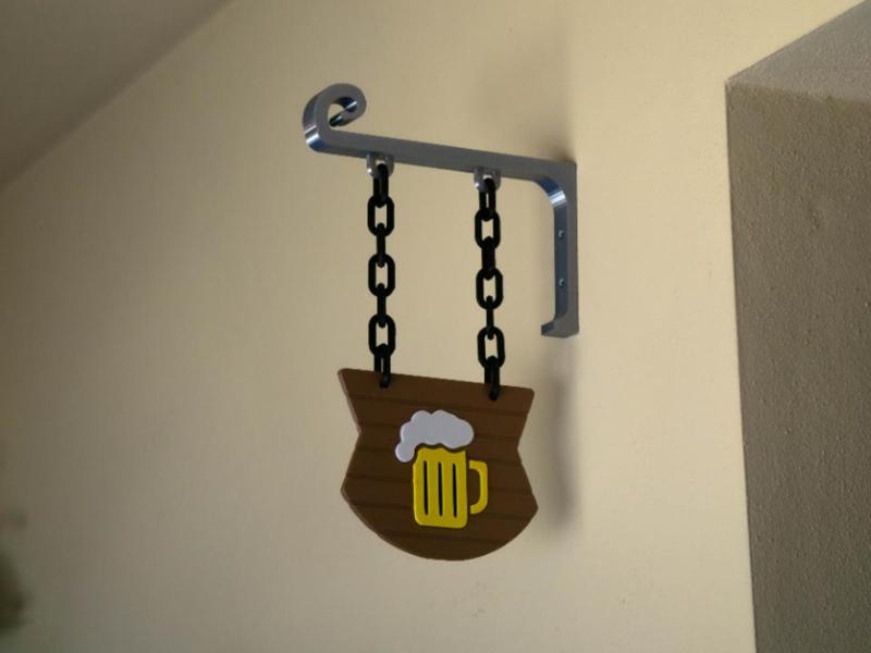 Hanging Tavern Sign with Beer Mug Design