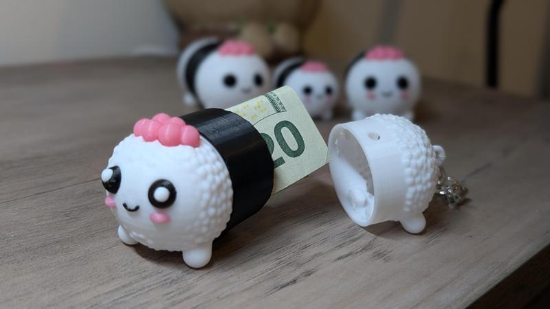 Adorable Cute Sushi Pet Toy and a Stash Box keychain