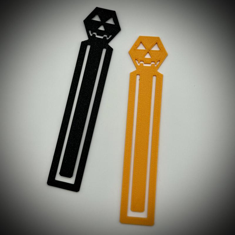 Hexagon Pumpkin Face Halloween Bookmark