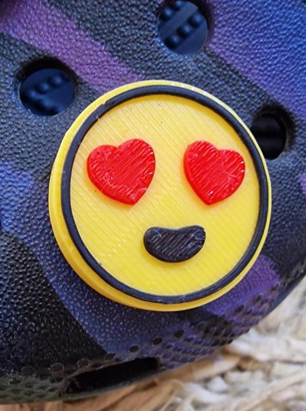 Croc Sticker Herzaugen / Heart - Farbe einstellbar