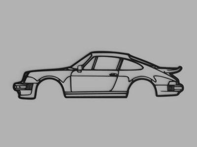 Porsche 911 Classic Old Silhouette Wall Art