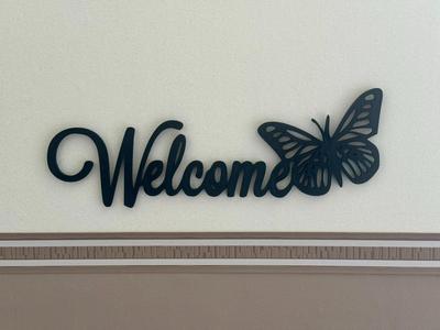 Welcome butterfly wall art
