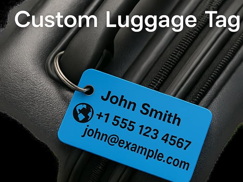 Custom Luggage Tag with Text & Emoji 