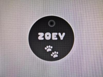 Zoey Name Tag