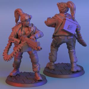 Girl with machine gun