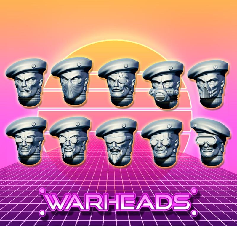 Militant Miners heads! They're in the army now! (10 heads)