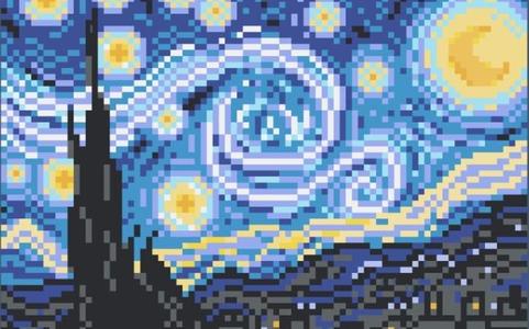 Starry Night Pixel Art
