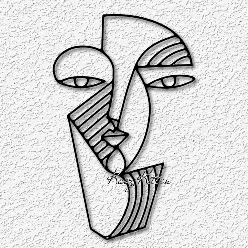 abstract cubism face wall art modern picasso style home decor