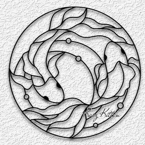 koi stained glass wall art fish home decor