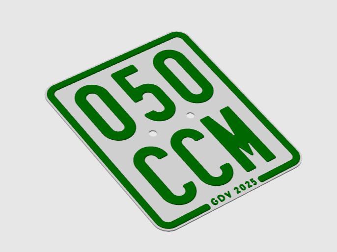 050 CCM - License Plate for Mopeds, Mofas and Scooters