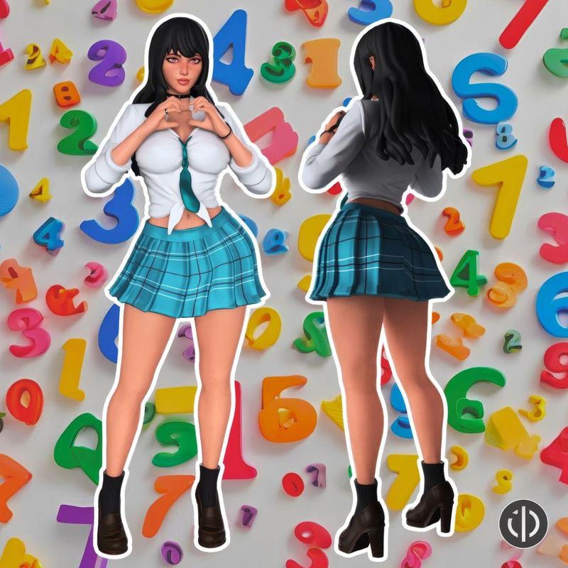 [FREE] College Girl Figurine Miniature Decoration