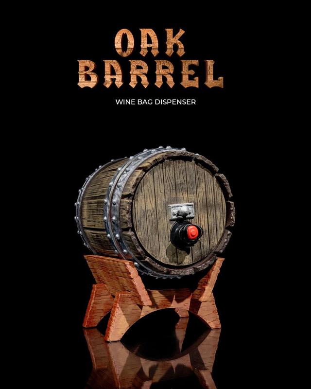 Oak Barrel Wine Bag Dispenser