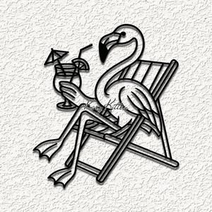 tropical flamingo drink WALL ART HOME DECOR