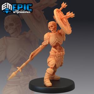Skeleton Army - Foot Soldier / Shield & Spear Warrior / Undead Fighter