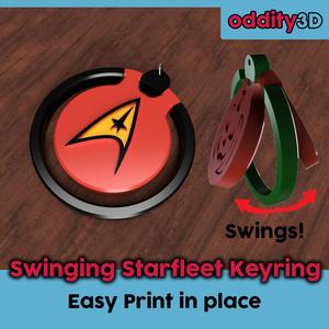 Starfleet Swinging Keyring (Easy, Quick Print)
