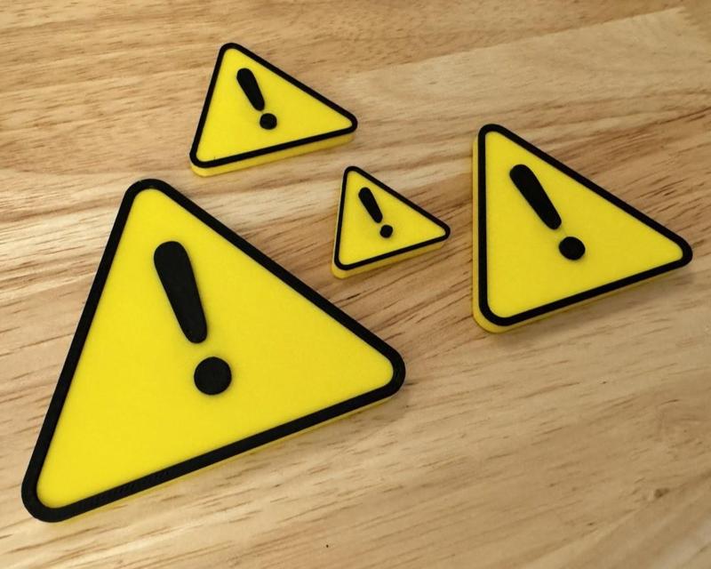 Warning Hazard Sign - Fridge Magnet (Hot-Swap, Multi-Color) | Decoration For Whiteboard, Refrigerator, Locker, Cabinet | Home & Kitchen Essential, Classroom Office Supplies |