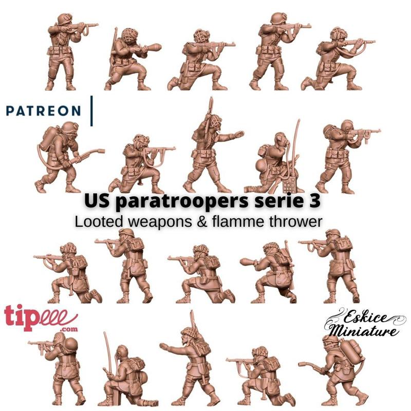 US paratroopers with looted weapons serie 3 - 28mm