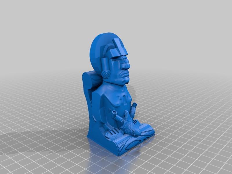 Three-Faced Steampunk Fish Bust Statue