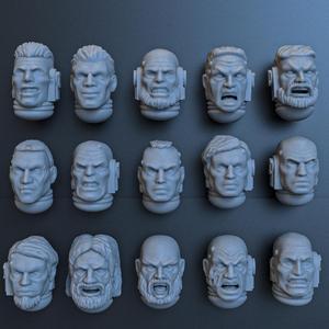 SPACE MARINE PACK OF 15 HEADS