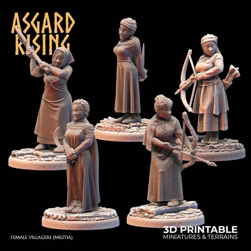 Female Villagers (Militia) /EasyToPrint/ /Pre-supported/
