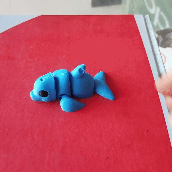 Articulated Baby Dolphin, Print In Place Mini Fish