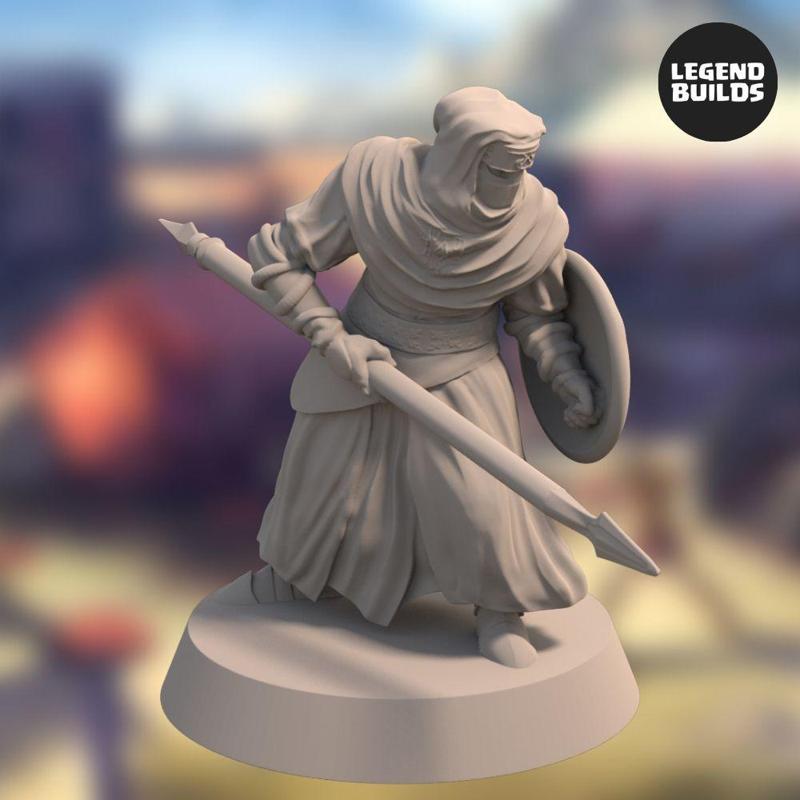 Night s Cult Follower with Spear and Shield - Pose 2