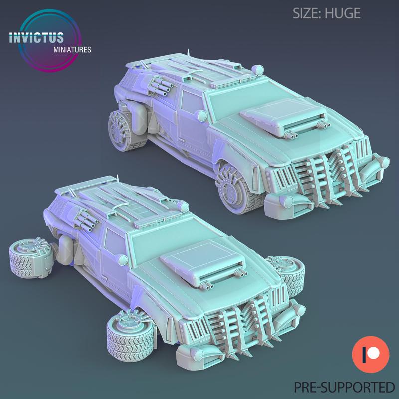 Cyber Police Car / Officer Roving Vehicle / Alien War Construct / Space Steampunk / Battle Robot / Invasion Army / Cyberpunk / Sci-Fi Encounter