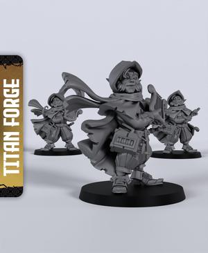 Halfling Female Bard - With Free Dragon  - 5e DnD Inspired for RPG and Wargamers