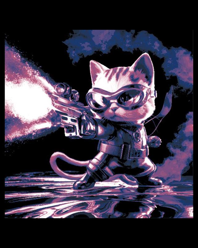 Boom Cat, the Space Age Bounty Hunter Art Piece