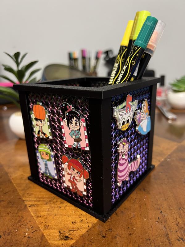 Pin board pencil holder
