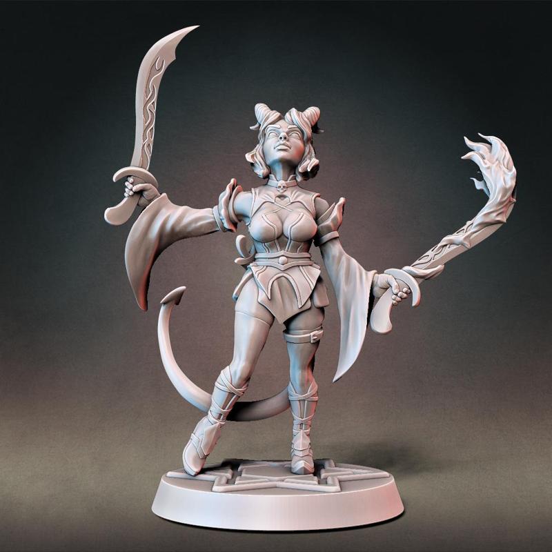 Tiefling SwordDancer w/ Modular Hands (Presupported)