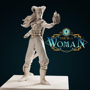 Tiefling Warlock - Zalerie - 28/32mm and 75mm