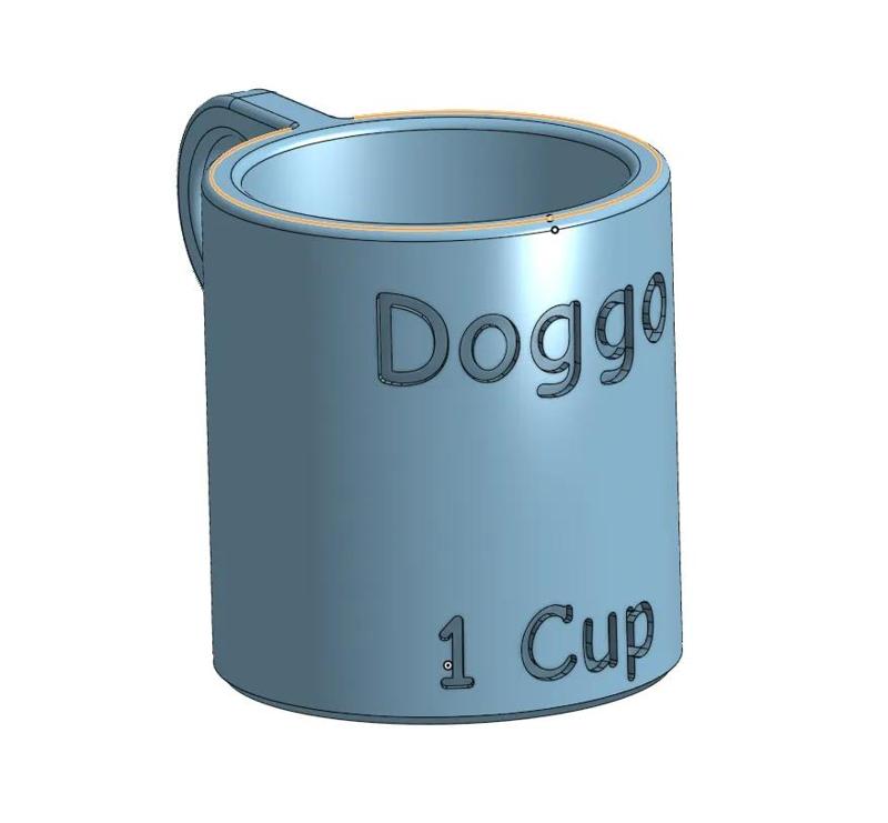 Parametric 1-Cup Dog Food Measuring Scoop – Onshape Editable   
