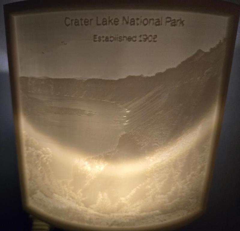 Crater Lake Nightlight Lithophane 2