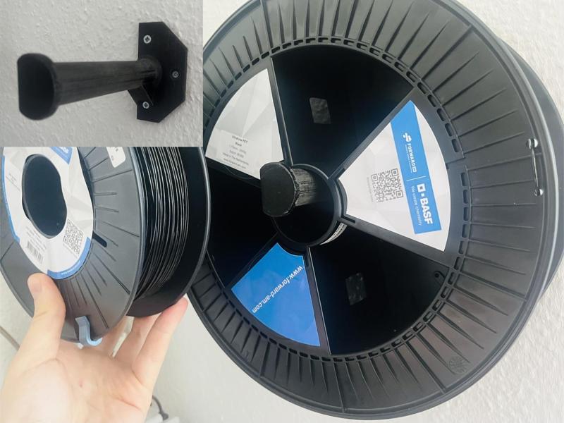 Spool Holder Wall, one part, big rolls (Ex: 2.5kg), 120mm