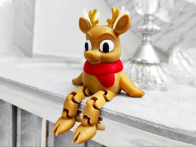 Articulated Christmas Reindeer Flexi Cute