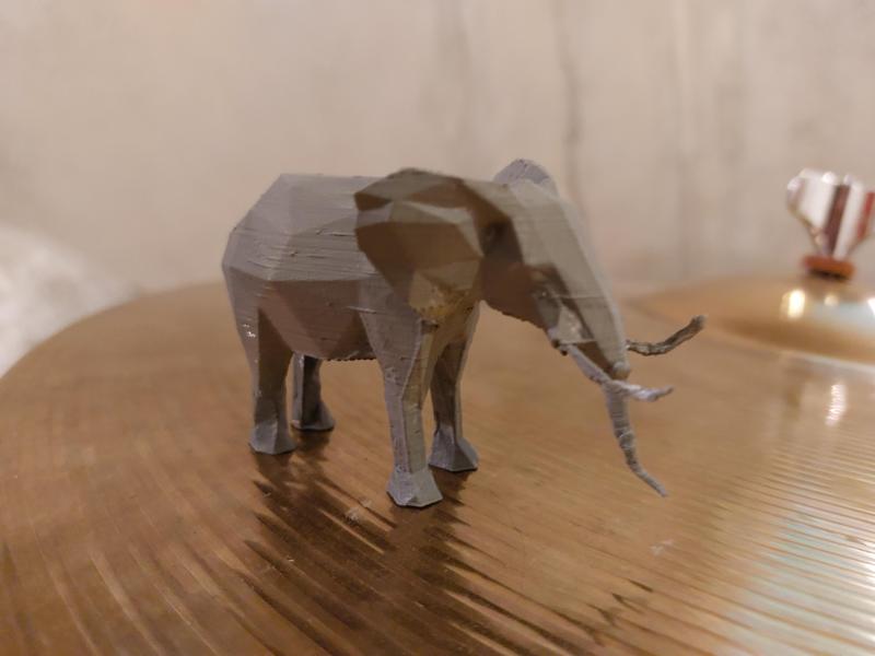 Low Poly Elephant Sculpture