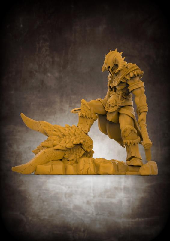 Barbarian Dragon Slayer (32mm scale miniature)