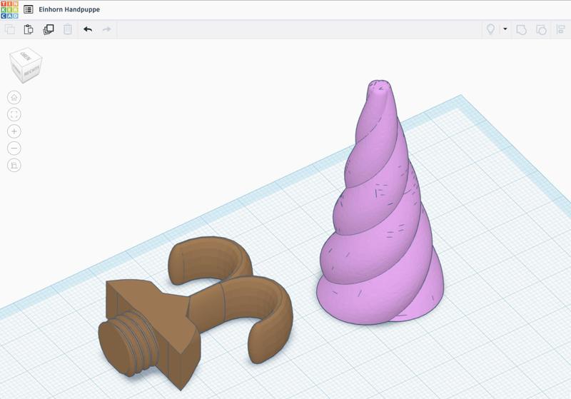 Einhorn Horn für Handpuppe